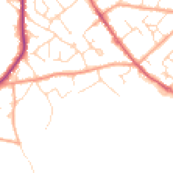 Daytime road noise heatmap for CO5 0AH