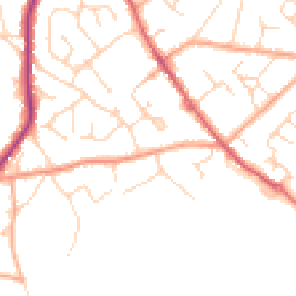 Daytime road noise heatmap for CO5 0AJ