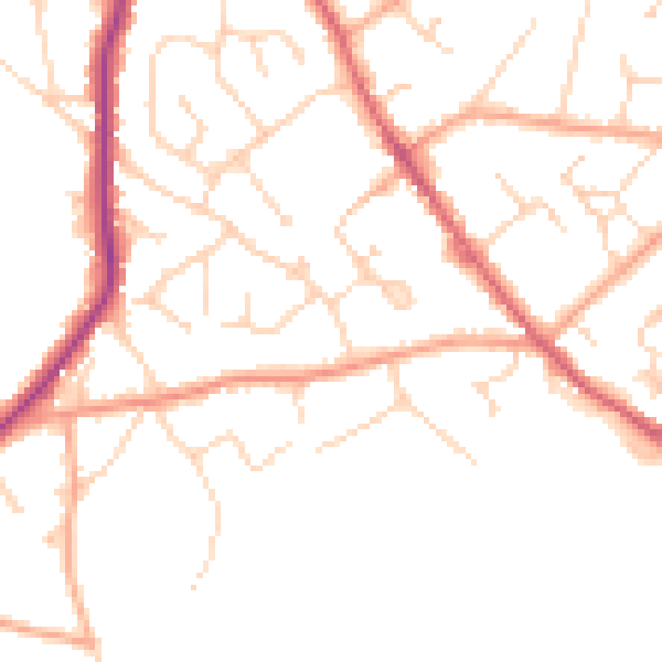 Daytime road noise heatmap for CO5 0AL