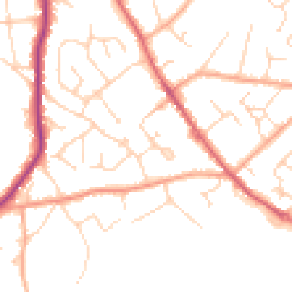Daytime road noise heatmap for CO5 0AN