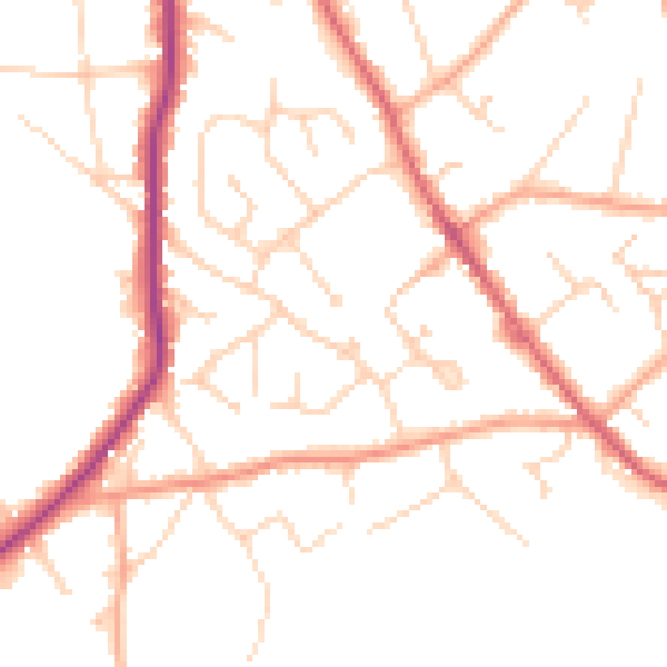 Daytime road noise heatmap for CO5 0AP