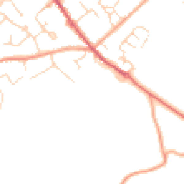 Daytime road noise heatmap for CO5 0AQ