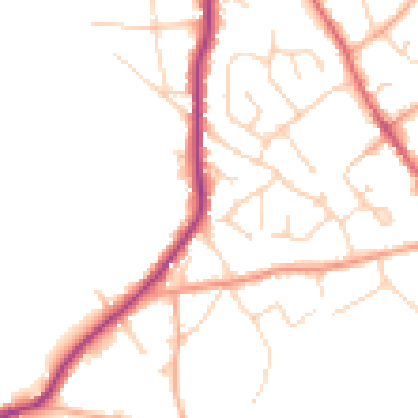 Daytime road noise heatmap for CO5 0AR