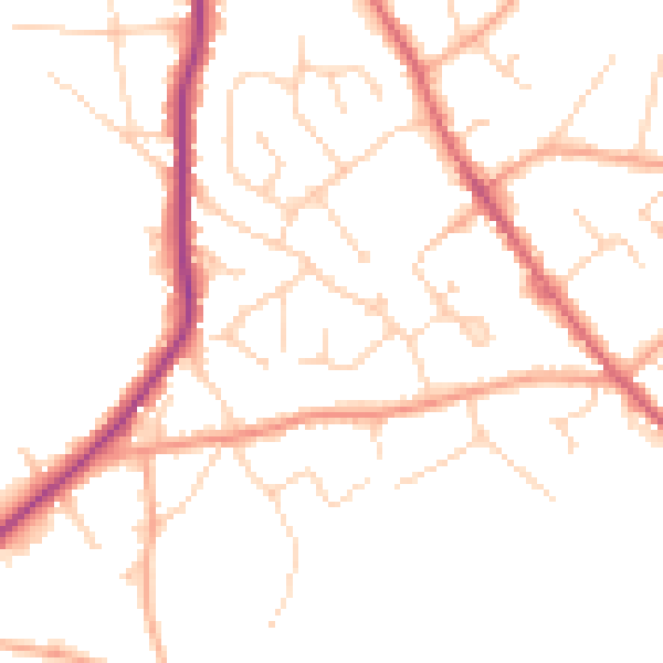 Daytime road noise heatmap for CO5 0AT
