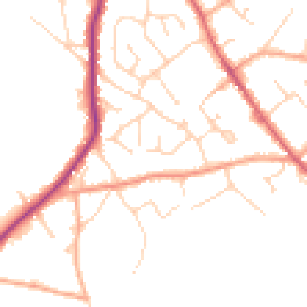 Daytime road noise heatmap for CO5 0AU
