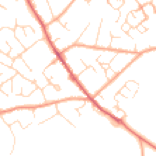 Daytime road noise heatmap for CO5 0AW