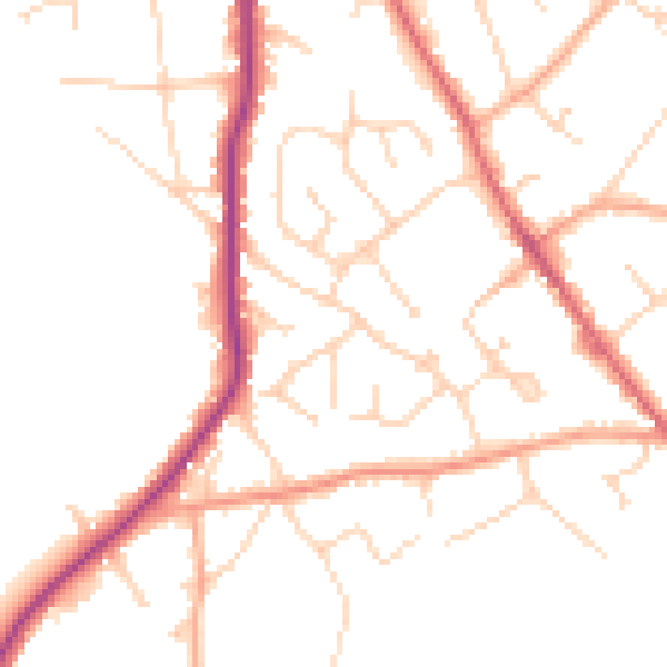 Daytime road noise heatmap for CO5 0AX