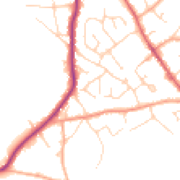 Daytime road noise heatmap for CO5 0AY