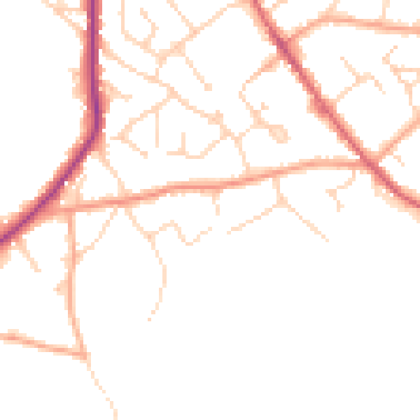 Daytime road noise heatmap for CO5 0BA