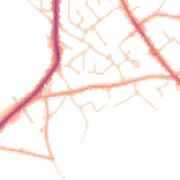 Daytime road noise heatmap for CO5 0BB