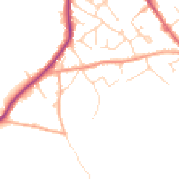Daytime road noise heatmap for CO5 0BE