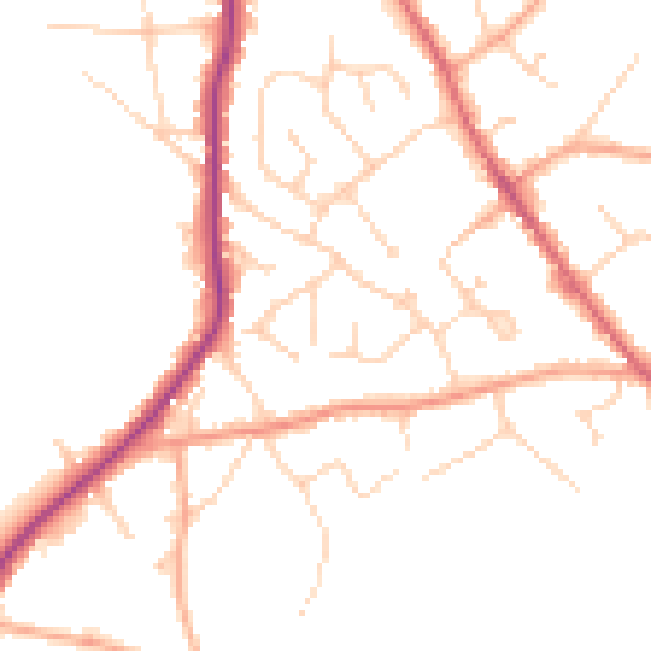 Daytime road noise heatmap for CO5 0BG