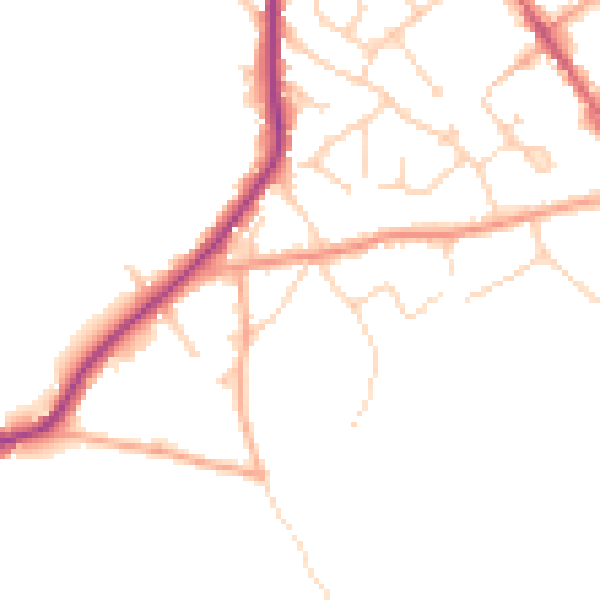 Daytime road noise heatmap for CO5 0BH
