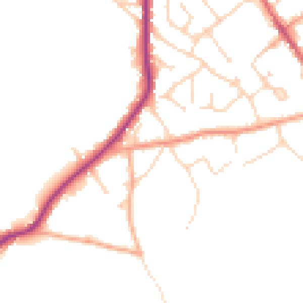 Daytime road noise heatmap for CO5 0BL