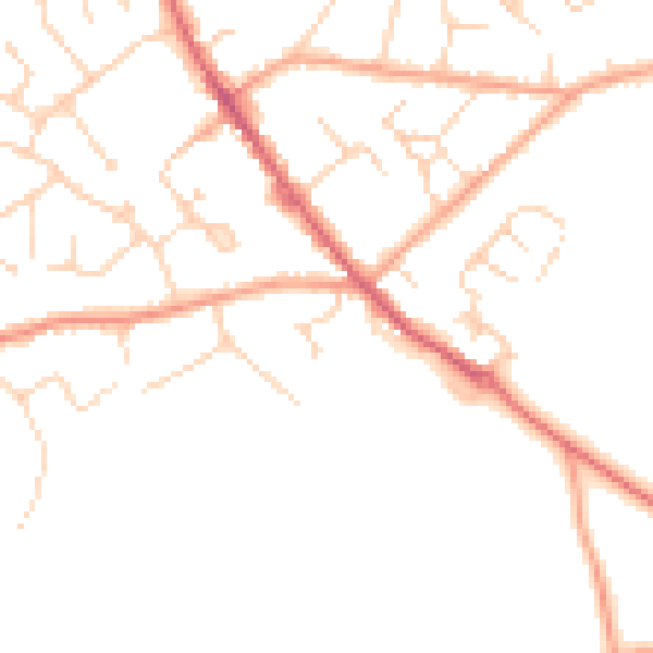 Daytime road noise heatmap for CO5 0BP