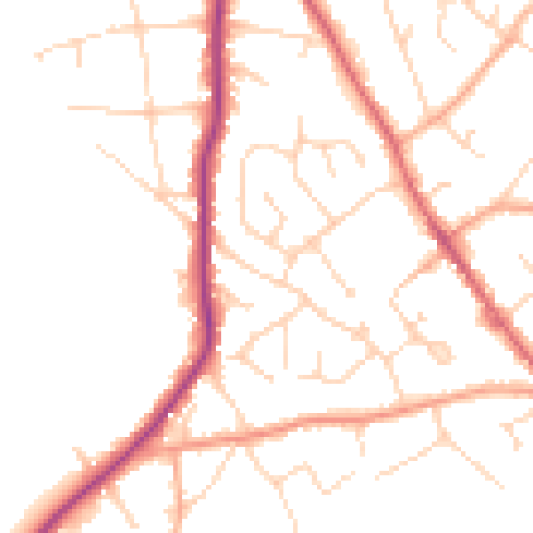 Daytime road noise heatmap for CO5 0BS