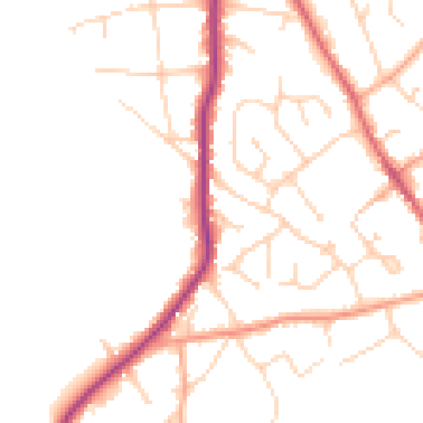 Daytime road noise heatmap for CO5 0BW