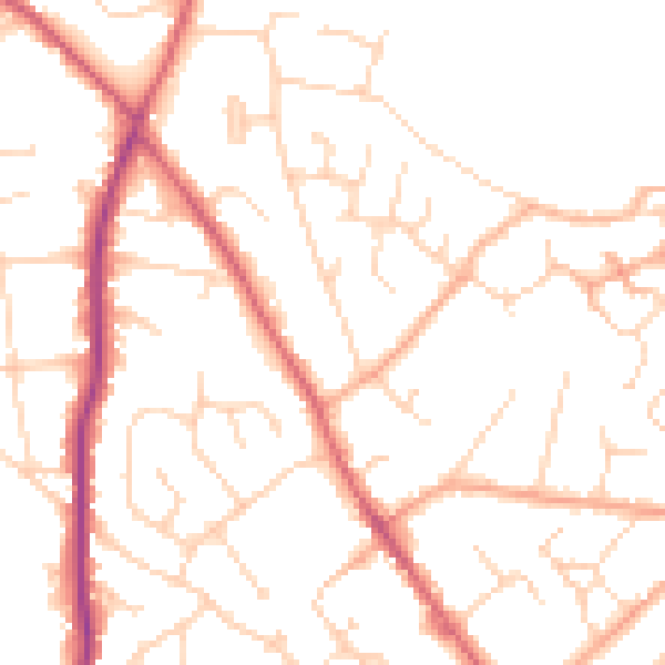 Daytime road noise heatmap for CO5 0DA