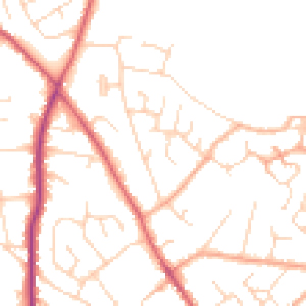 Daytime road noise heatmap for CO5 0DB