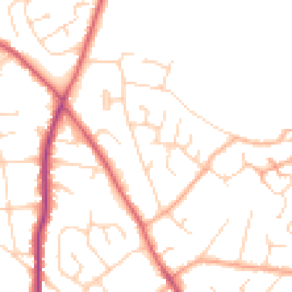 Daytime road noise heatmap for CO5 0DD