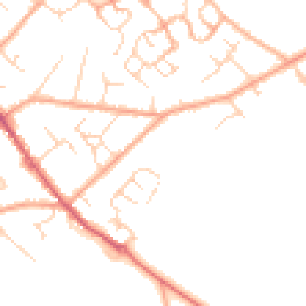 Daytime road noise heatmap for CO5 0DF
