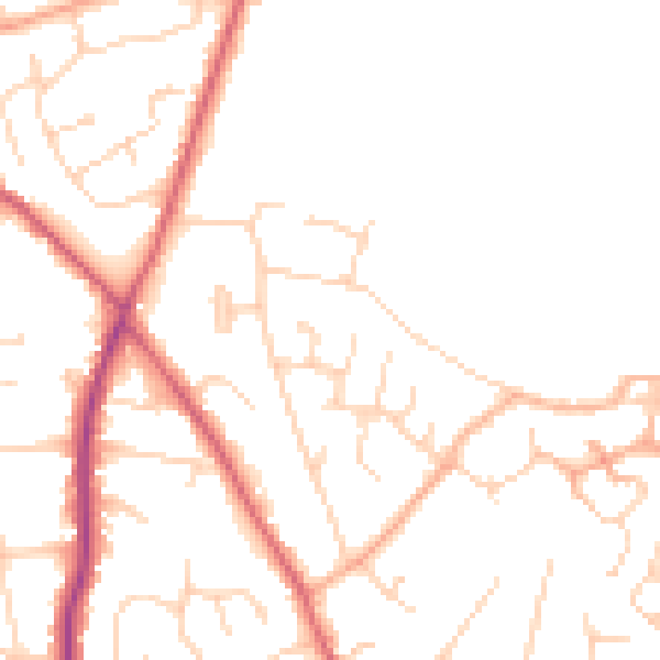Daytime road noise heatmap for CO5 0DH