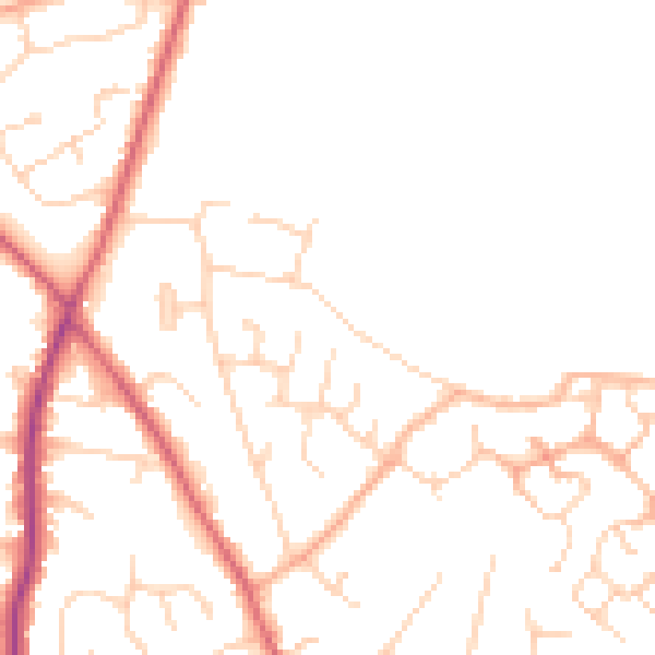 Daytime road noise heatmap for CO5 0DJ