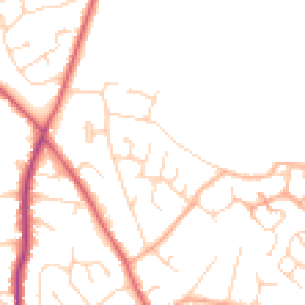 Daytime road noise heatmap for CO5 0DL