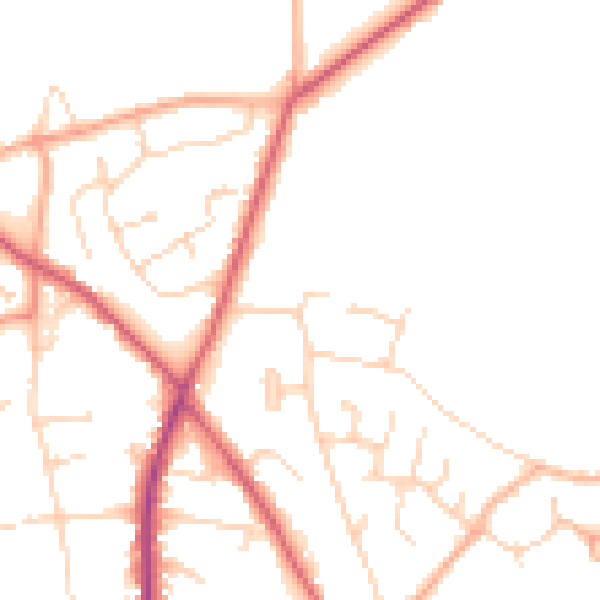 Daytime road noise heatmap for CO5 0EE