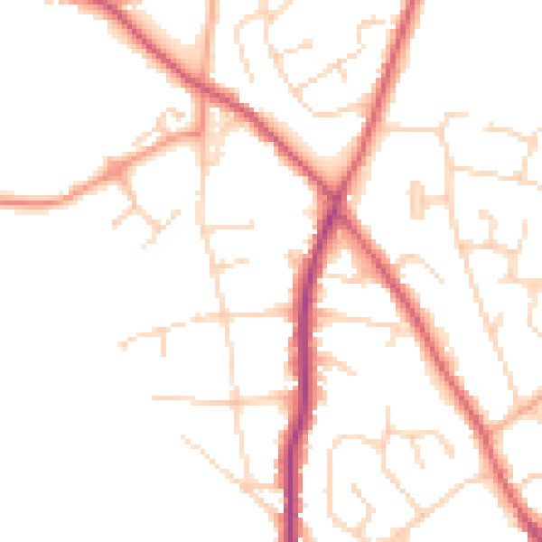 Daytime road noise heatmap for CO5 0FN