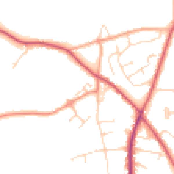 Daytime road noise heatmap for CO5 0FY