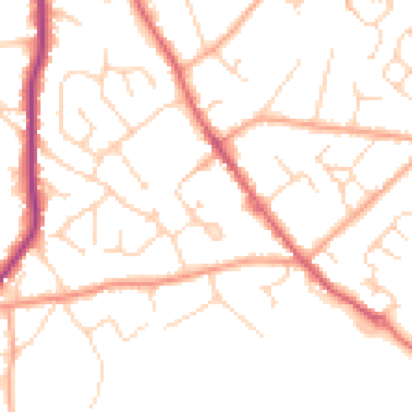 Daytime road noise heatmap for CO5 0HD