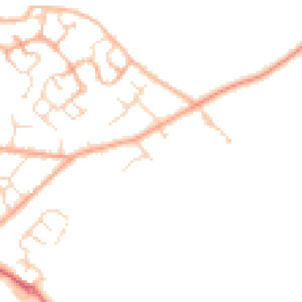 Daytime road noise heatmap for CO5 0JR