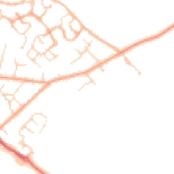 Daytime road noise heatmap for CO5 0JS