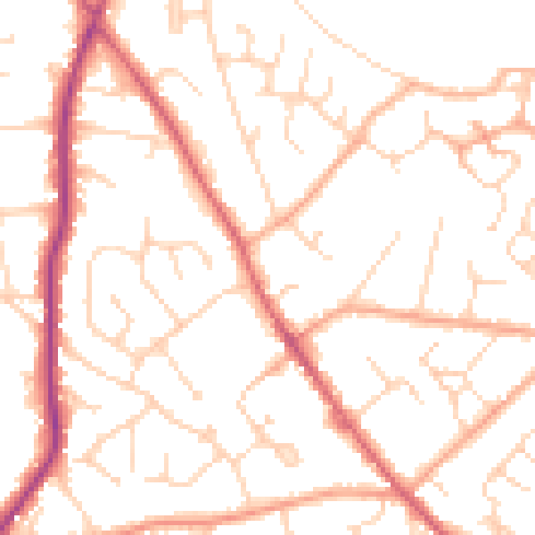 Daytime road noise heatmap for CO5 0SU