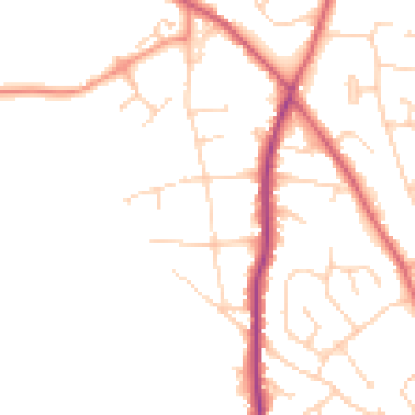 Daytime road noise heatmap for CO5 0TY