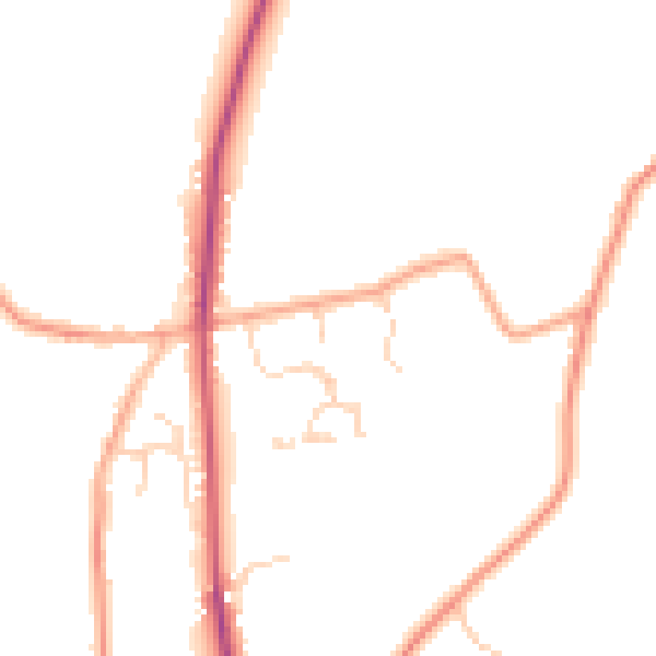 Daytime road noise heatmap for CO5 7AZ