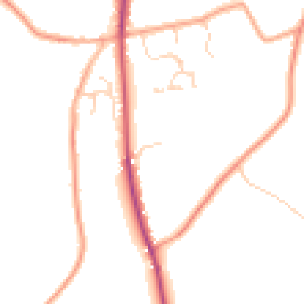 Daytime road noise heatmap for CO5 7JF