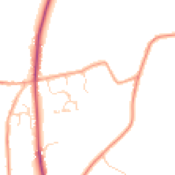 Daytime road noise heatmap for CO5 7LD