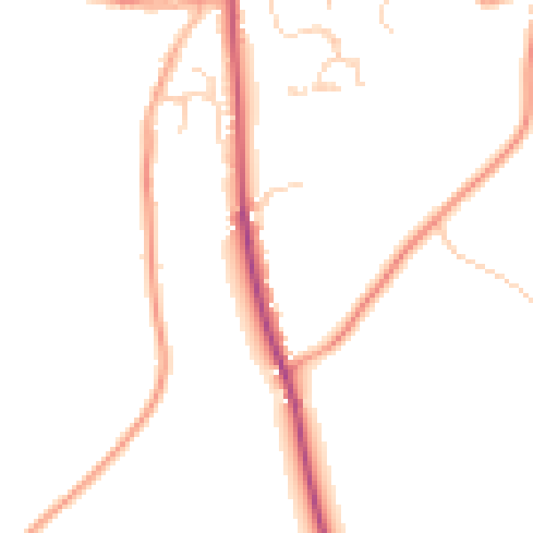 Daytime road noise heatmap for CO5 7LQ