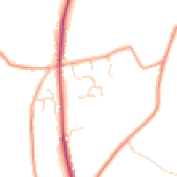Daytime road noise heatmap for CO5 7LR