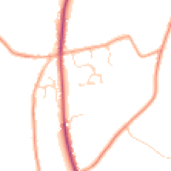Daytime road noise heatmap for CO5 7LU