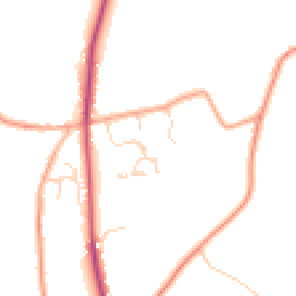 Daytime road noise heatmap for CO5 7LY