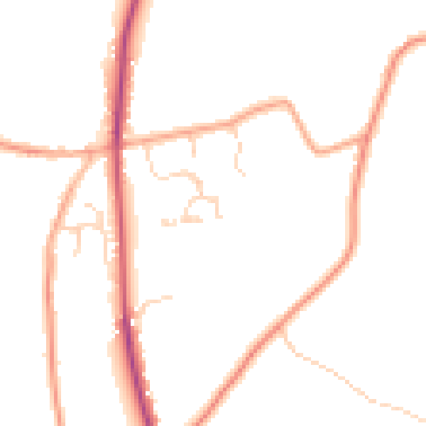 Daytime road noise heatmap for CO5 7LZ