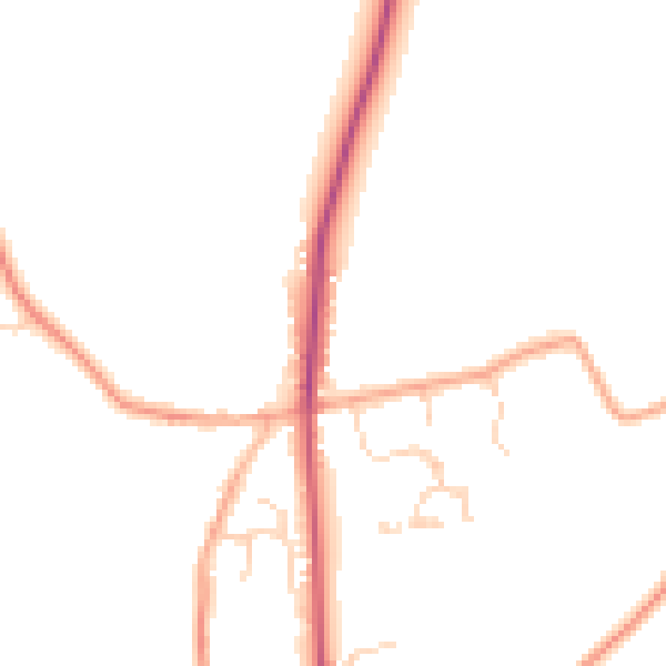 Daytime road noise heatmap for CO5 7NS