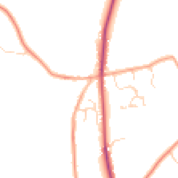 Daytime road noise heatmap for CO5 7NX