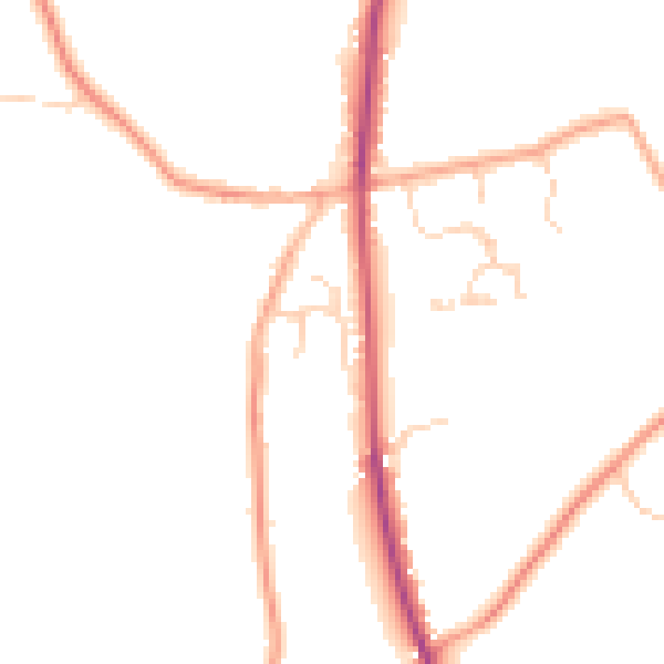 Daytime road noise heatmap for CO5 7PG