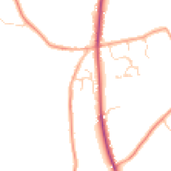 Daytime road noise heatmap for CO5 7PH