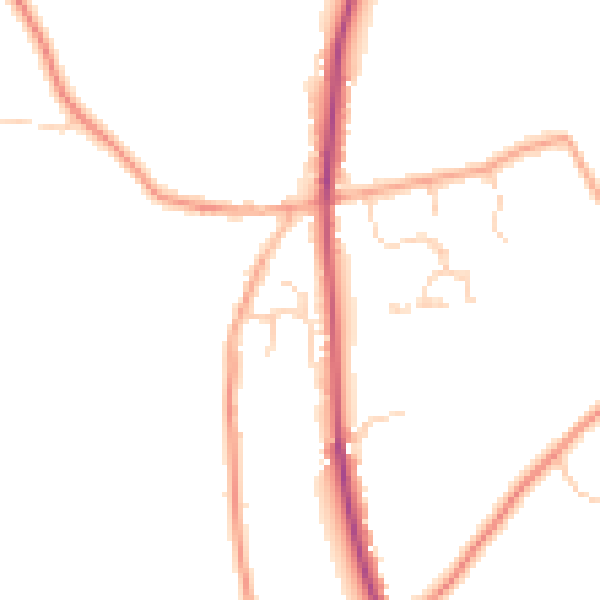 Daytime road noise heatmap for CO5 7PQ