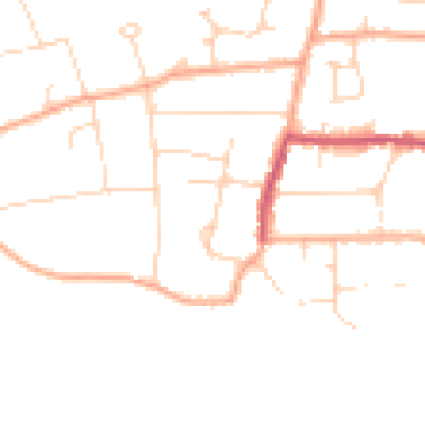 Daytime road noise heatmap for CO5 8QJ